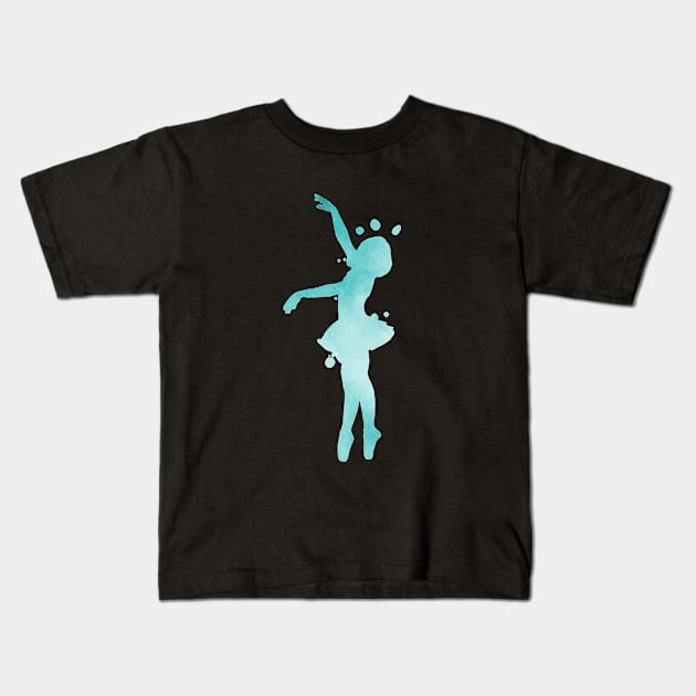 Turquoise Ballerina Kids T-Shirt by TheJollyMarten